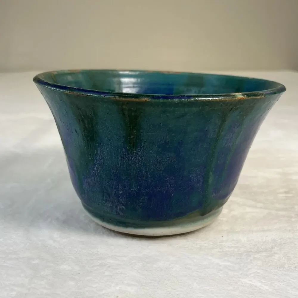 Studio Art Pottery Bowl Hand Thrown Signed Glazed 4